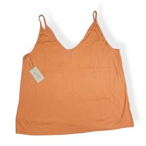 Universal Thread Orange Ribbed V-Neck Tank Top 3X